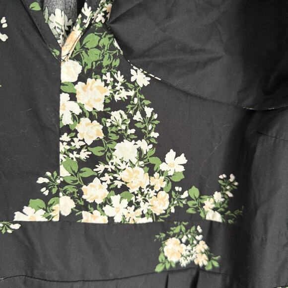 Sugarlips Floral Cotton Midi Dress Flutter Sleeve Black Size XL - Picture 6 of 9